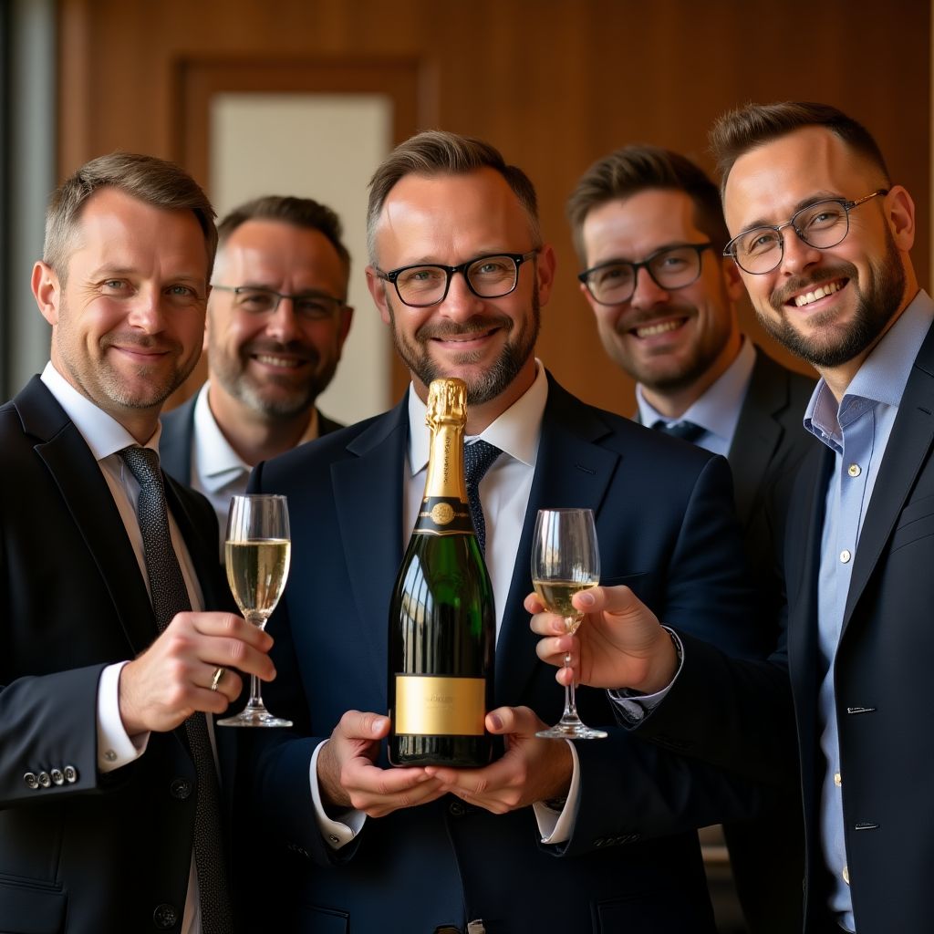Team feiert Auszeichnung für Handwerksbetriebe