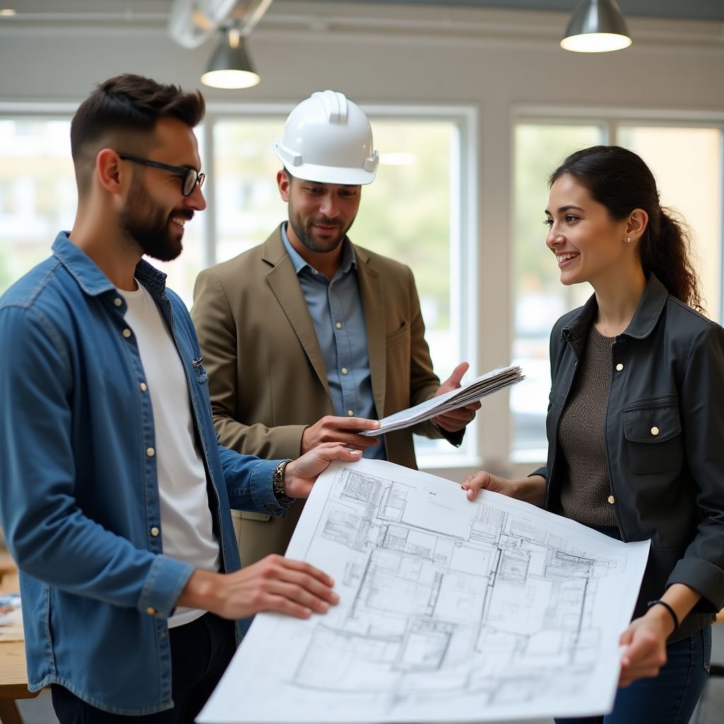 Mitarbeiter bei der Planung eines Kundenprojekts